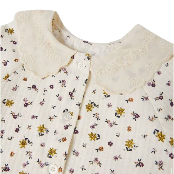 ZARA Kids | Ecru | FLORAL EMBROIDERED SHIRT - Picture 4 of 6